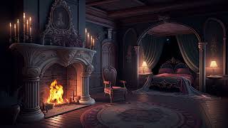 ASMR 👠 Cinderella's cozy bedroom with a burning fireplace