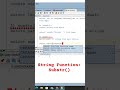 String Function: Substr() in SQL