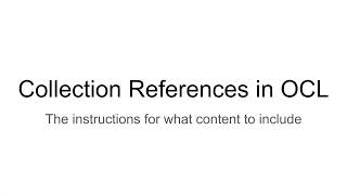 Collection References in OCL