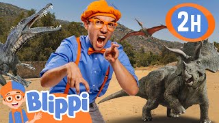 Blippi's Dinosaur Sighting 🦖 Blippi x T-Rex Ranch | Dinosaur Video | Learning | After School Club