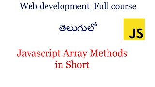 Array methods in JavaScript | JavaScript array methods | Arrays methods | JavaScript for beginners