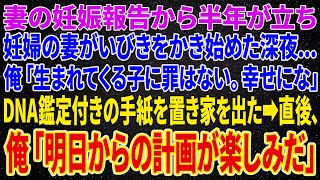 【離婚】妻の妊娠報告から半年が立ち妊婦の妻がいびきをかき始めた深夜…俺「生まれてくる子に罪はない。幸せにな」とDNA鑑定書付きの手紙を置き家を出た➡直後、俺「明日からの計画が楽しみだ」