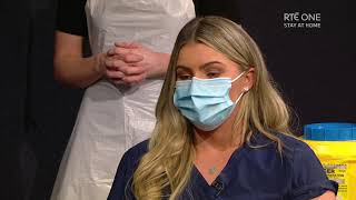Nurse Natalie Conroy is Vaccinated Live on Air | The Late Late Show | RTÉ One