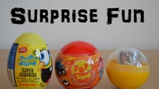 Spongebob Squarepants Surprise Egg Toys Review Opening Pop Shop (HD)