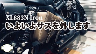 #49 いよいよサスペンション外します‼️【Harley Davidson】【SPORTSTER】【XL883N】【モトブログ】【insta360oneX2】