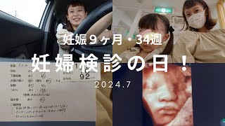 【2人目妊娠中】妊娠9ヶ月 / 34週 / 妊婦検診の日！過去1の4Dエコー撮れました💐