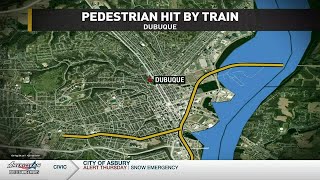 Pedestrian hit by train in Dubuque