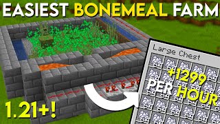 Minecraft 1.21+ EASIEST BONEMEAL FARM Tutorial - 1299+ BONEMEAL Per/Hour