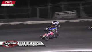 6.24.23 POWRi National Midget League at Macon Speedway | Highlights