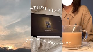 STUDY VLOG / 学生の日常、学生の平日3パターン、バイトとオンライン授業の日々、パソコンしてると1日が秒