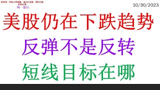 美股仍在下跌趋势, 反弹不是反转。短线目标在哪