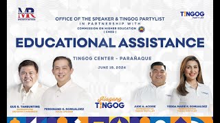 Educational Assistance from the office of TINGOG Party-List thru the office of Cong Gus Tambunting