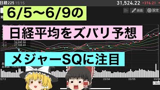 【日経平均予想】今週(6/5〜6/9)の日経平均株価をズバリ予想！メジャーSQに要注意！バブル崩壊後の高値更新なるか⁉︎【ゆっくり解説】日経225先物　投資