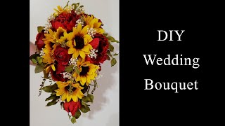 DIY - Wedding Bouquet Sunflower and Roses Cascade