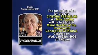 CYNTHIA FERNELON ~ Short Obituary
