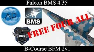 🔴Falcon BMS 4.35 - F-16 B-Course BFM 2v1 - FREE FOUR ALL