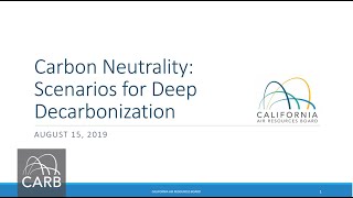 Carbon Neutrality: Scenarios for Deep Decarbonization