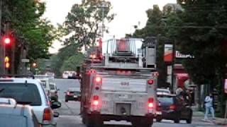 Old Montreal Fire Truck Freightliner Ladder Answering call