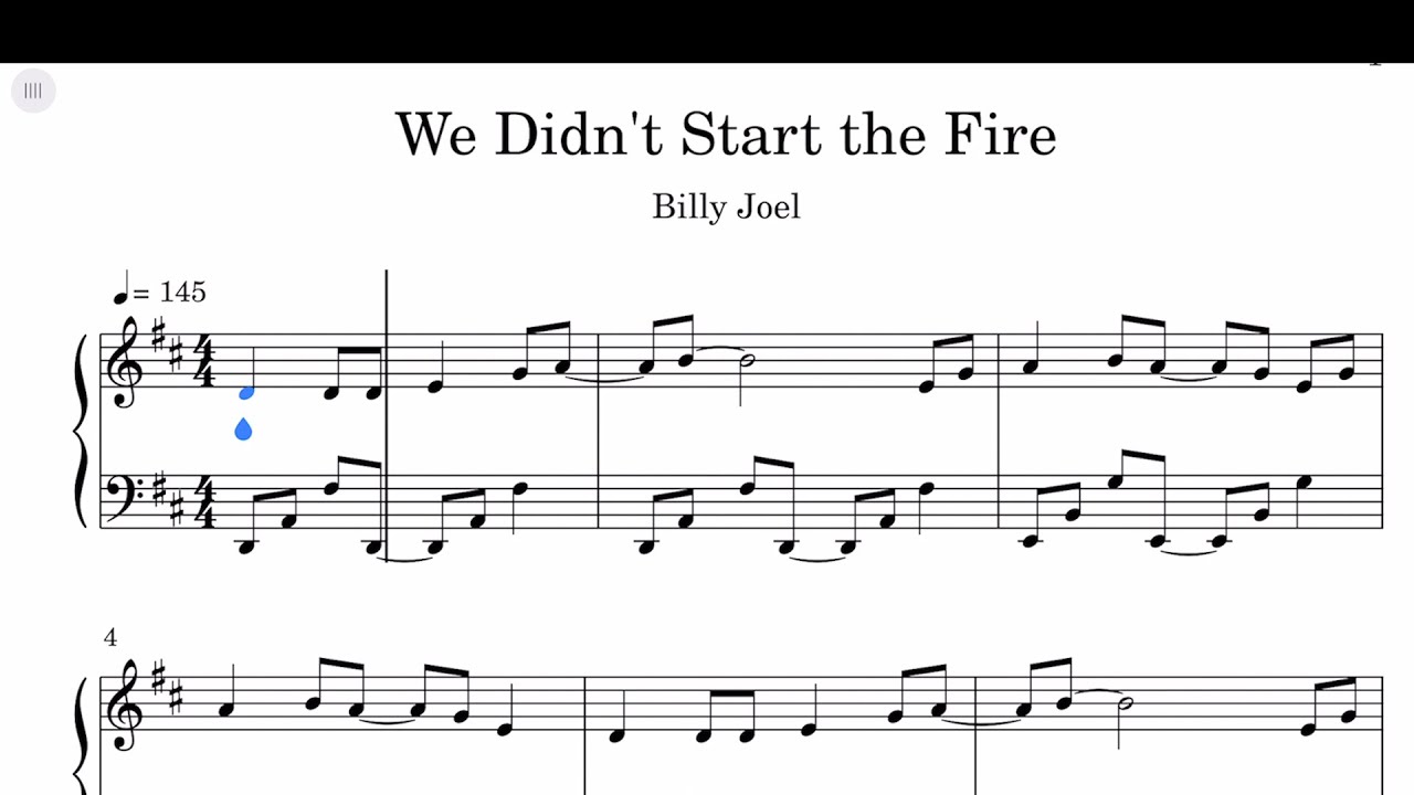 Billy Joel – We Didn't Start The Fire Sheet Music - YouTube