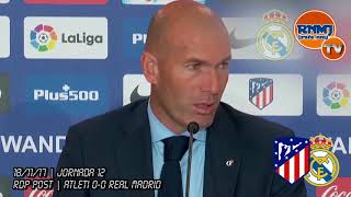 Atlético de Madrid 0-0 Real Madrid Rueda de prensa de Zidane (18/11/2017) | POST LIGA JORNADA 12