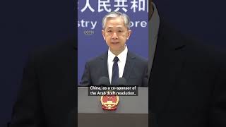 China responds to UNGA resolution on Gaza