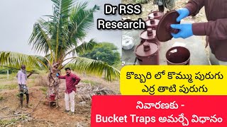 కొబ్బరి లో -కొమ్ము పురుగు నివారణకు Bucket Traps అమర్చే విధానం /By Dr RSS Research.