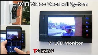 TMEZON WiFi Video Doorbell Intercom System w/ 7" LCD Monitor
