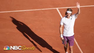 French Open 2021: Stefanos Tsitsipas vs. Alexander Zverev | Semifinals Highlights | NBC Sports