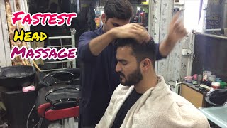 World's Fastest Head and Back Massage by Pakistani Energetic Barber 😴