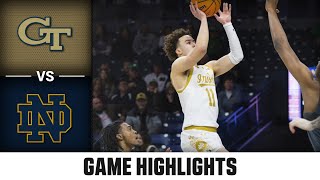 Georgia Tech vs. Notre Dame Game Highlights | 2024-25 ACC Men's Basketball