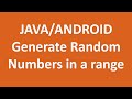 random number in java android between a range