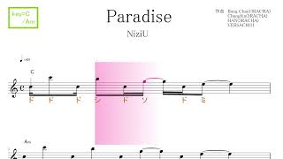 Paradise ( NiziU)니쥬 映画「ドラえもん のび太と空の理想郷（ユートピア）主題歌　key=C/Am　／ドレミで歌う楽譜【コード付き】