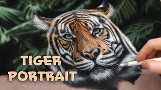 How I Draw Realistic Animal Fur | Tiger Soft Pastel Painting Time-lapse