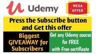 Get Udemy Paid courses for free|100% working coupons|free Give away  Udemy courses with certificate.