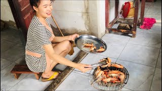 ย่างกุ้งโตใหย่ๆชึ้อมาจากไทยและแกงหน่อไม้ ให้ครอบครัวกิน😋🇱🇦ຢ້າງກຸ້ງແກງຫນໍ່ໄມ້ສູ່ຄອບຄົວກິນ