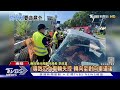 悲劇 自小客遭追撞衝對向 曳引車又煞不住...少年身亡｜tvbs新聞 @tvbsnews01