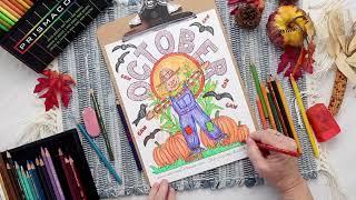 October Coloring Page  with free printable