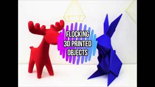 Flocking 3D Printed Objects