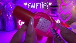 ASMR Empties Products I've used up 👍❤️‍🔥👎 Whispers, Tapping \u0026 Scratching✨FT. Dossier