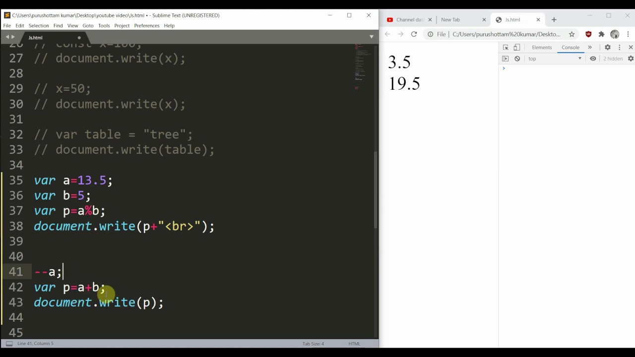 Arithmetic Operators In Javascript Youtube