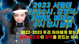 서울대 2023 의대수시 경영학과 컴퓨터학과 사범대학 성악과 수시정시분석  (1) 고교학점제 내 아이 맞는 입시진로 타켓팅이 중학교 때 이뤄져야 하는 이유 (입학전형계획  분석)