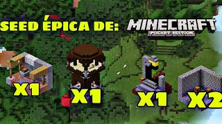 Semillade Minecraft Bedrock con 2 spawners y 1 puesto