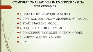 Computational Models In Embedded System