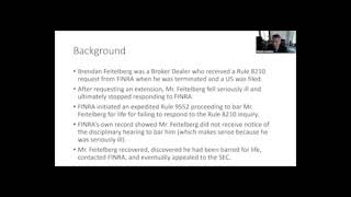 BBA Webinar FINRA Rules 8210, 9552 and the Extraordinary Circumstances Required to Merit Remand