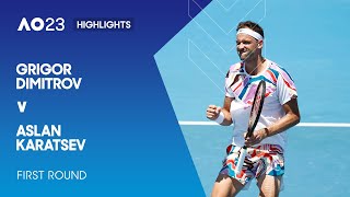 Grigor Dimitrov v Aslan Karatsev Highlights | Australian Open 2023 First Round