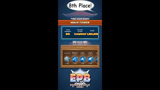 8 位!!—1 位 Ninja Tower (1,565,858 ポイント ウォークスルー)—Empires and Puzzles Books