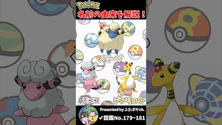 ポケモン名の由来『メリープ・モココ・デンリュウ』 #Shorts