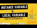 Local Variable And Instance Variable In Java | Top Java Interview Questions | Capgemini | HCL |Wipro