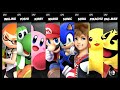 Inkling VS Yoshi VS Kirby VS Mario VS Sonic VS Sora VS Pikachu VS Pac - Man Smash Bros Ultimate