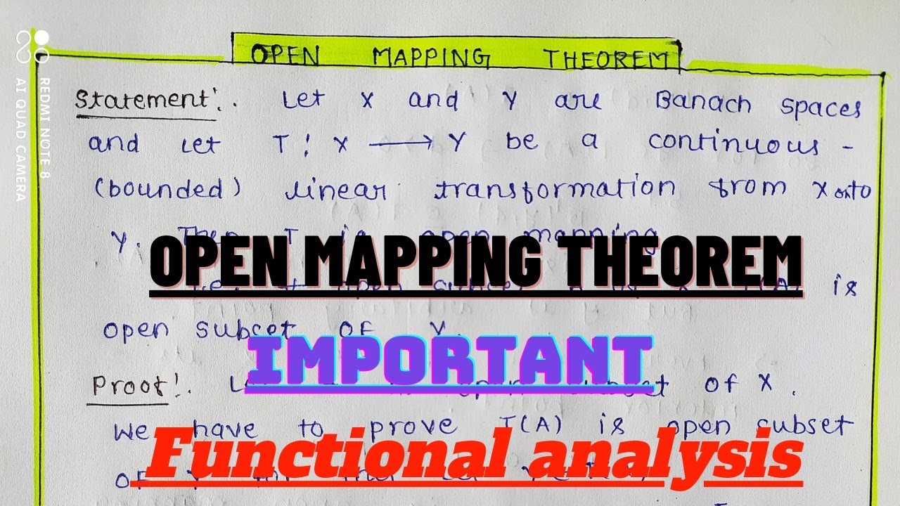 Open Mapping Theorem Important Functional Analysis Lect 30